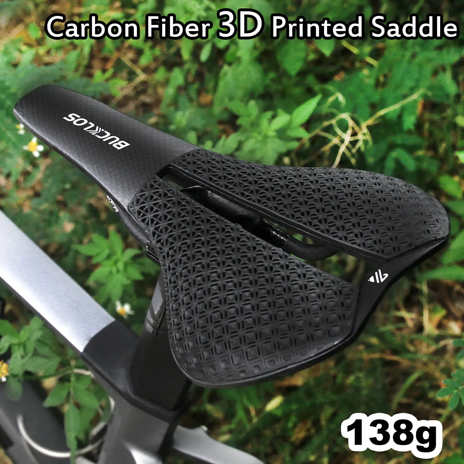 

BUCKLOS Bicycle 3D Printed Saddle Ultralight Carbon Fiber Road Mountain Bike Seat Cushion Hollow Comfortable 3D MTB Saddle Seat