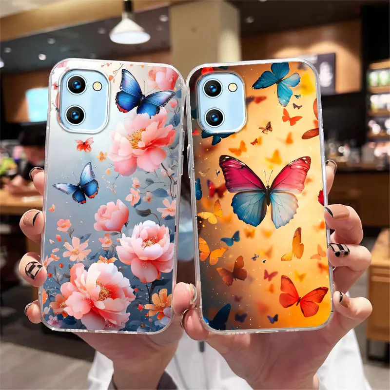 For Umidigi G1 Max G1 C1 Max Protective Phone Case For Umidigi G1 Max Shockproof Clear Soft Silicone Back Cover Flower Fundas