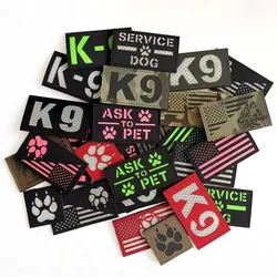 Parche táctico K-9 reflectante IR – Emblema canino para exteriores
