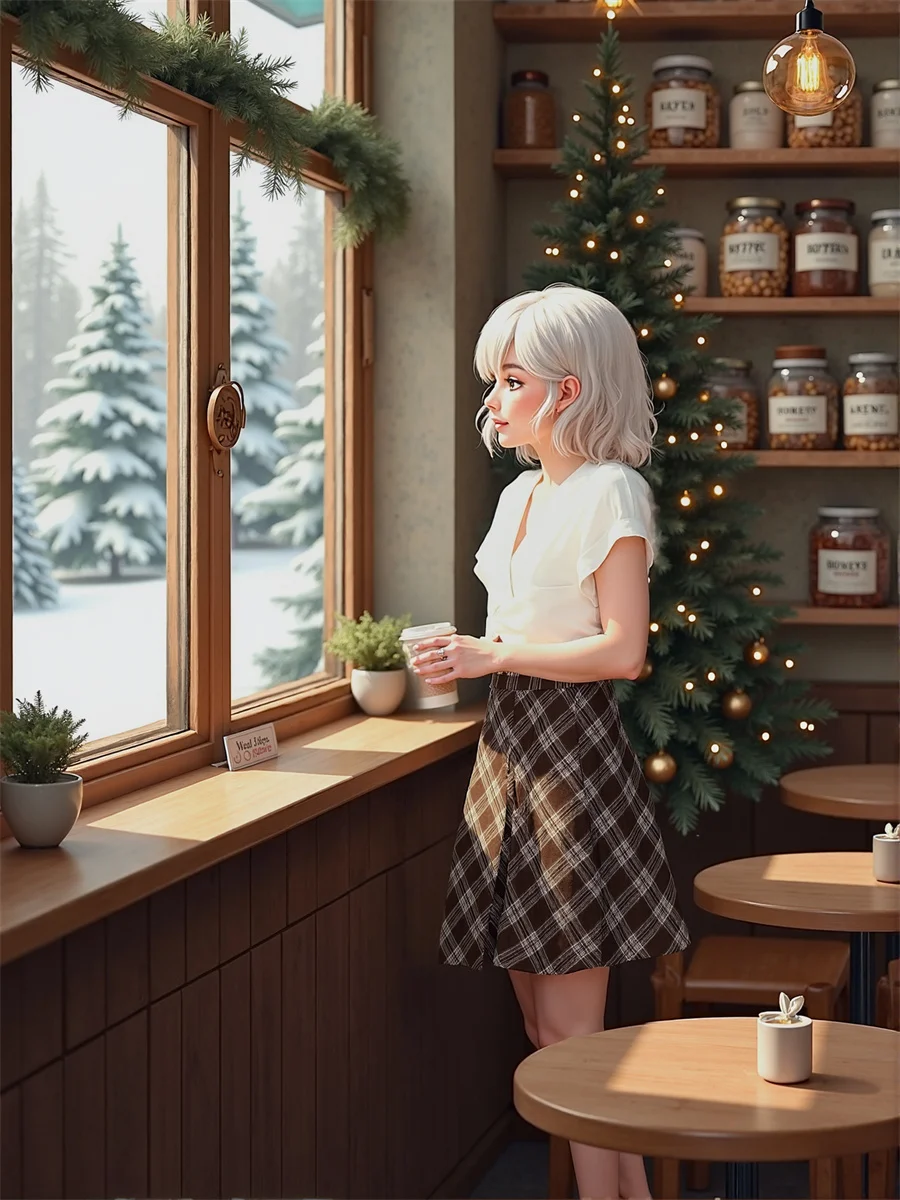 チェック柄エンパイアプリッピースタイルスカート女性のための女性服冬ストレート職場レトロ厚いポケットバックル付き裏地通気性