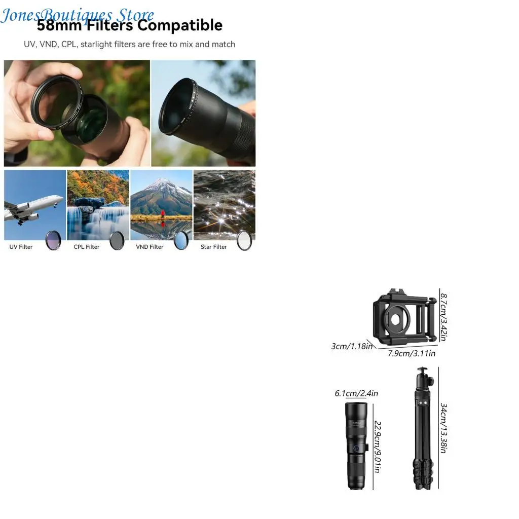 

Professional Spotting 60X Magnification Attachment Phone Lens Suitable for Mobile Phones W8KE