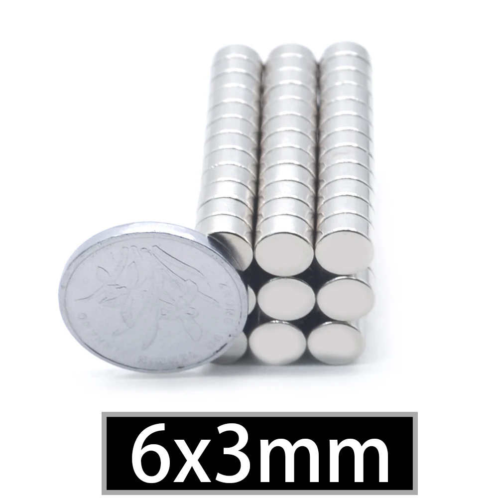 10/50/100/200/500/2000pcs 6x3 Super Powerful Strong Bulk Round NdFeB Neodymium Disc Magnets Dia N35 Rare Earth Magnet 6*3 imanes