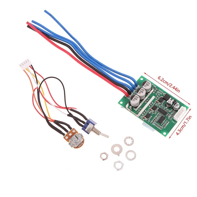 1Set DC 12-36V 500W Three-Phase Brushless No Hall Motor Controller Brushless Sensor PC+Metal