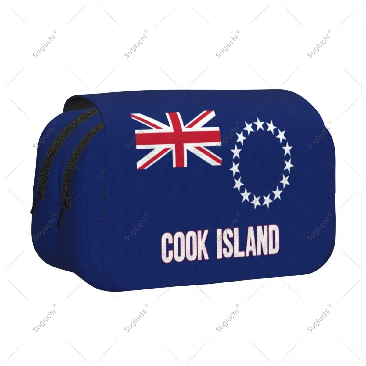 Pencil Case Scissors Bags 3D Cook Islands Flag Double-layer Oxford Cloth Stationery Storage Pen Box Case