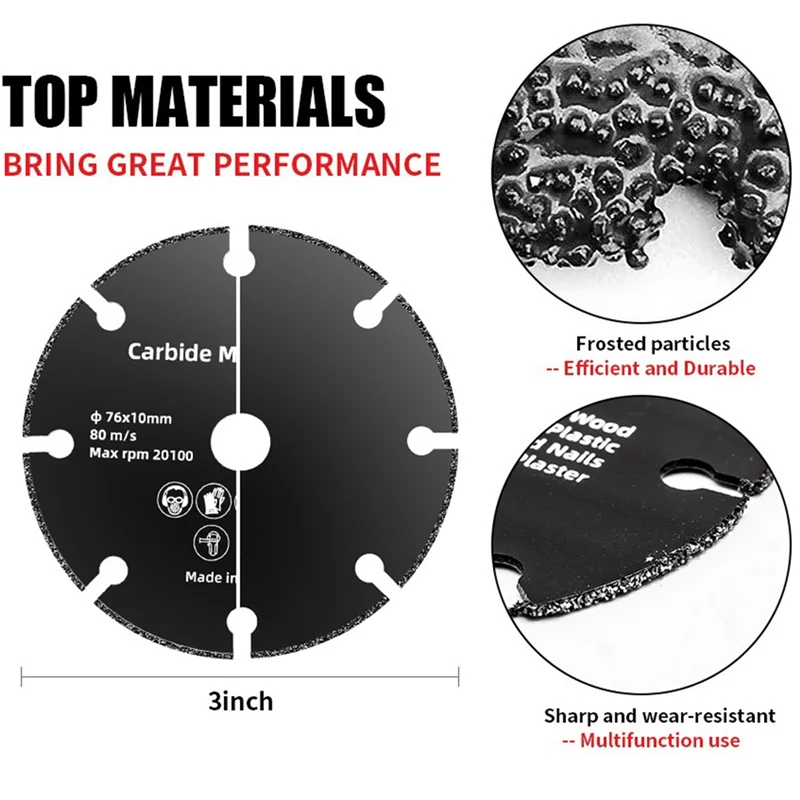 MAKE-10 ชิ้น 76 มิลลิเมตรใบเลื่อยไฟฟ้าบดตัดโรตารีเครื่องมือตัดไม้เครื่องบดไฟฟ้าตัดวงกลม