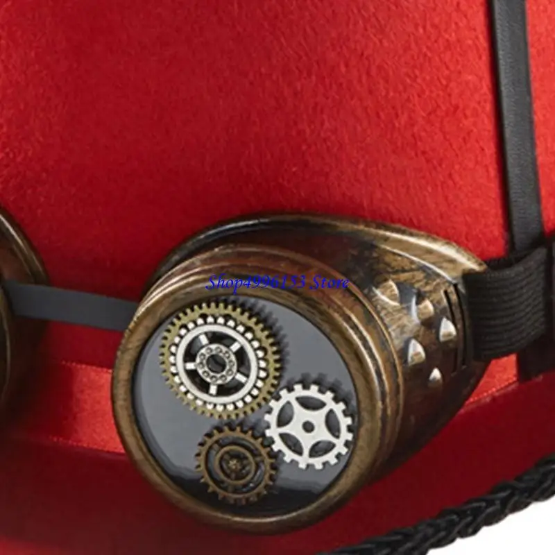 Q0KE Steampunk Hat Steampunk Time Hat Steampunk Top Hat For Men With Goggles