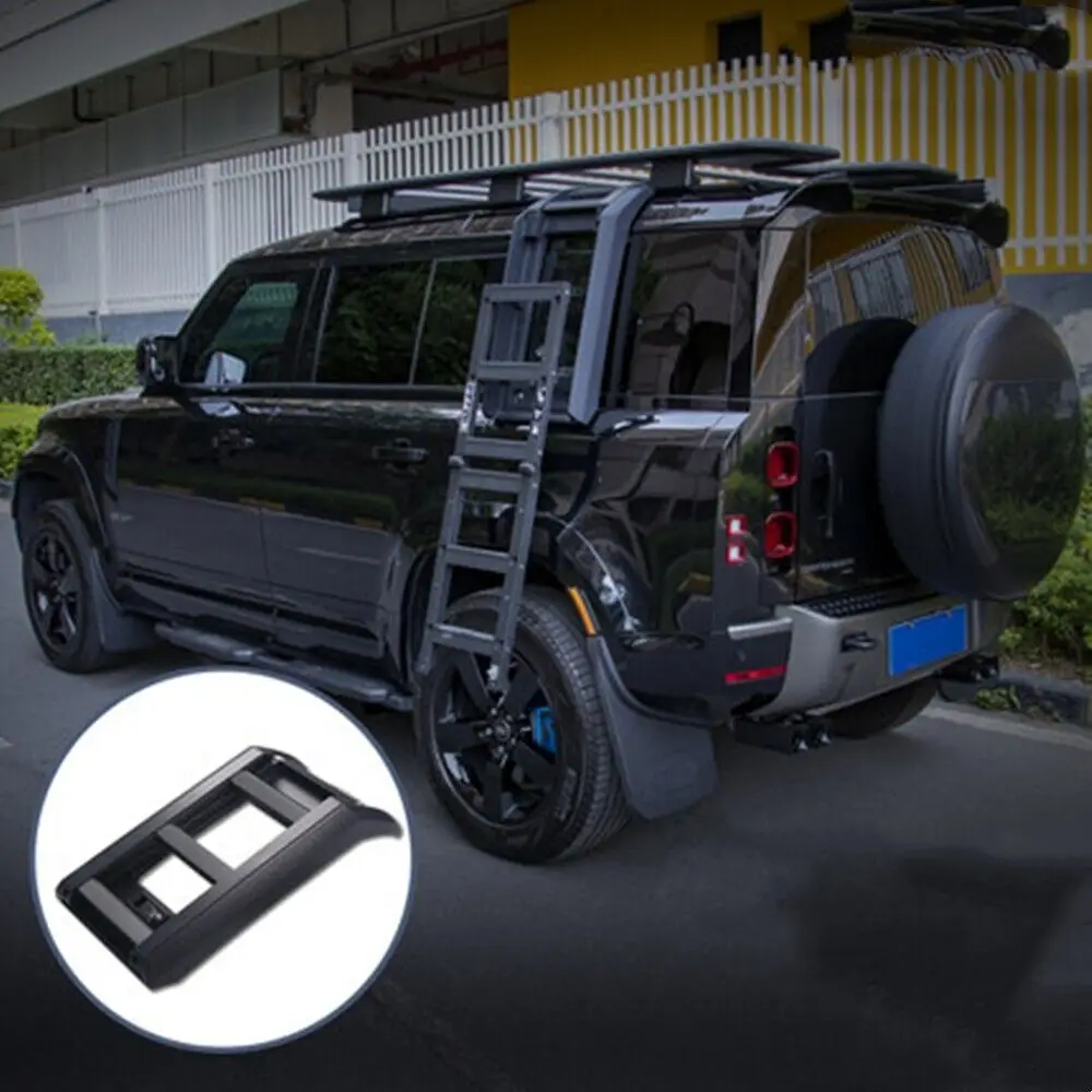 

Fits for Land Rover Defender 130 110 90 2020-2023 Foldable Liftable Ladder Protective Frame