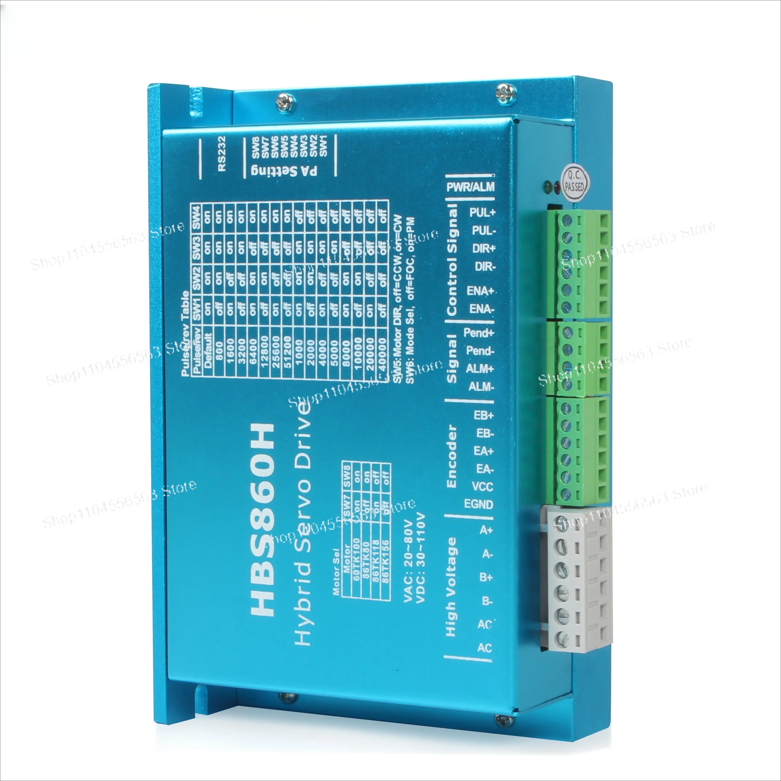CNC Hybrid Servo Motor Driver HBS860H AC20-80V or DC30-110V For Nema34 Close Loop Servo Motor