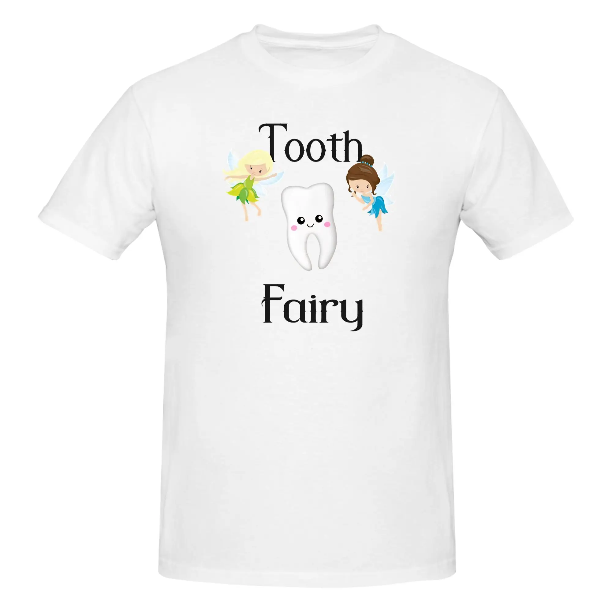 1 Piece Milk Tooth Angel Novelty Graphic 100% Cotton T-Shirt Tooth Fairy Tees Tops For Men