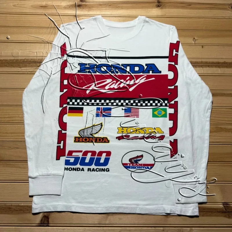 

2026NewHonda Racing Мужская мото для бездорожья, горный велосипед, спортивная скоростная сушка с длинными рукавами, уличная солнцезащитная дышащая футболка