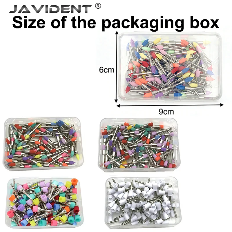 JAVIDENT 100pcs/box Disposable Dental Polisher Nylon Bristle Brush Polishing Polisher Cup Disposable Latch type Colorful