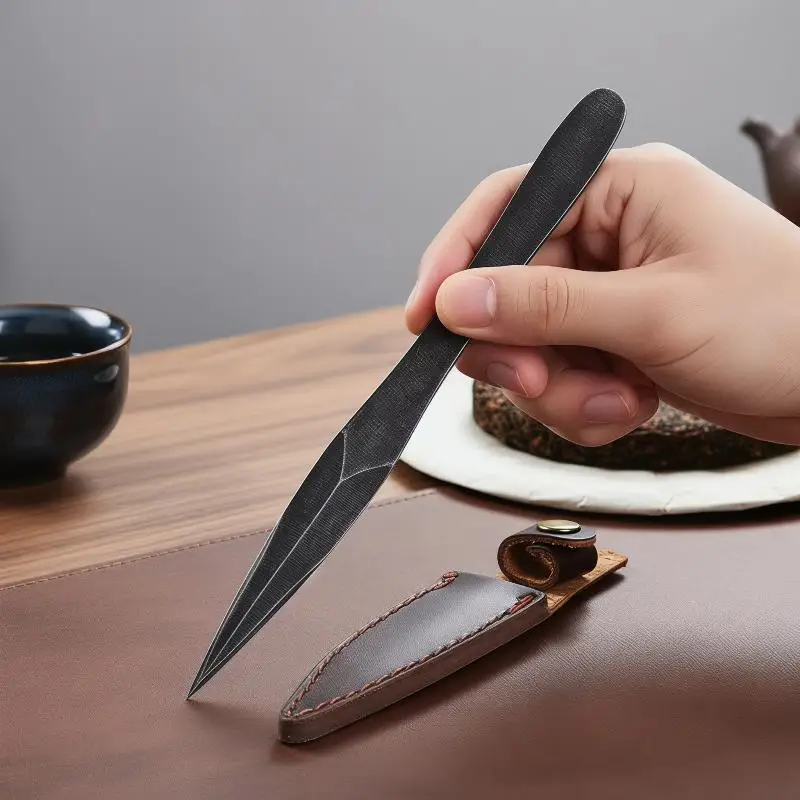 Handmade Tea Knife Steel Tea Needle, Tea Cone Tool For Puer Black Tea Cake Breaking Tea Set Accessories
