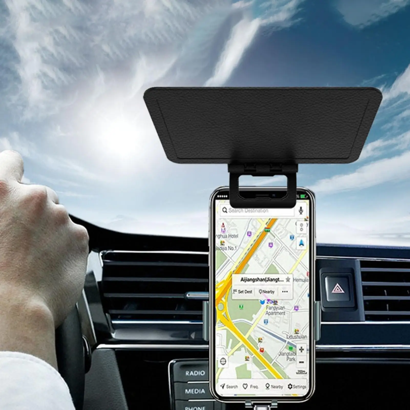 Anti-Reflexions-Handy-Sonnenschutz, Blendschutz, UV-Schutz, Handy-Sonnenschutzabdeckung, verstellbar, universell passend für Smartphones