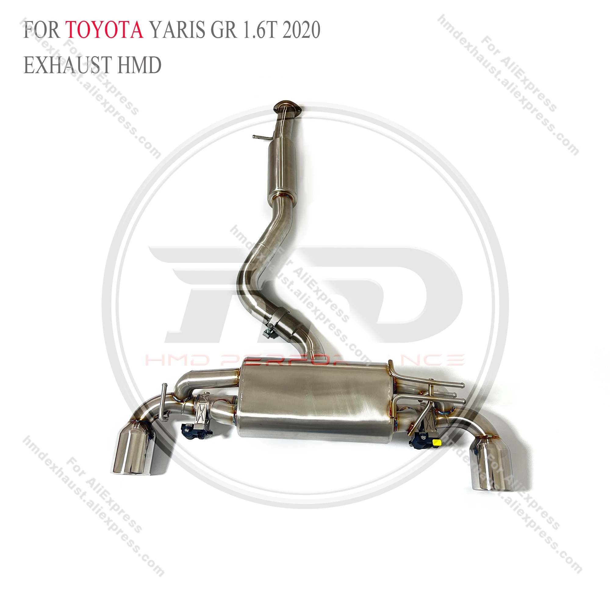 HMD Stainless Steel Exhaust System Performance Catback For Toyota Yaris GR 1.6T with valve