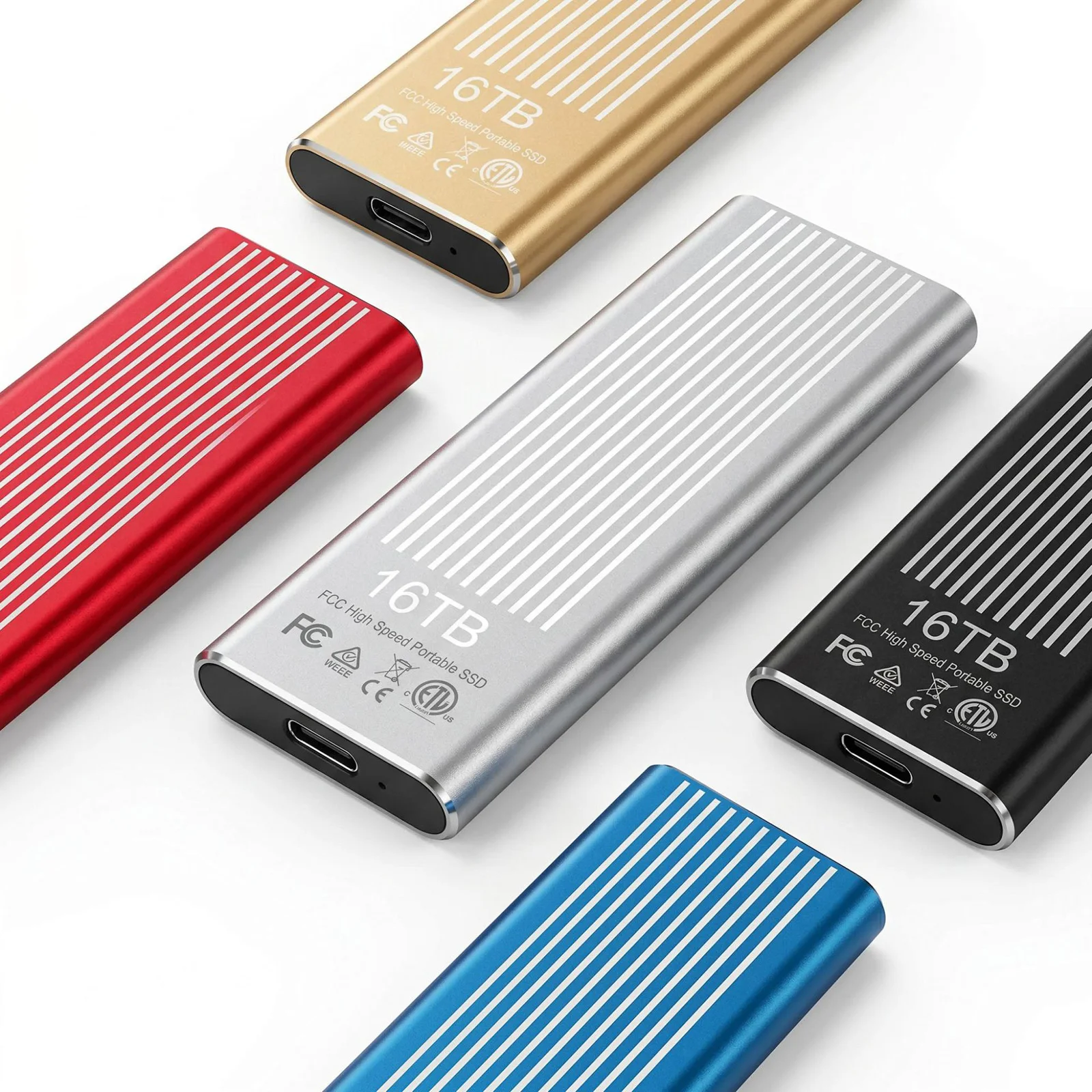 16TB Portable SSD External Solid State Drive High Speed Striped Design Large Capacity Storage PSSD for PC Laptop Xbox PS4 PS5