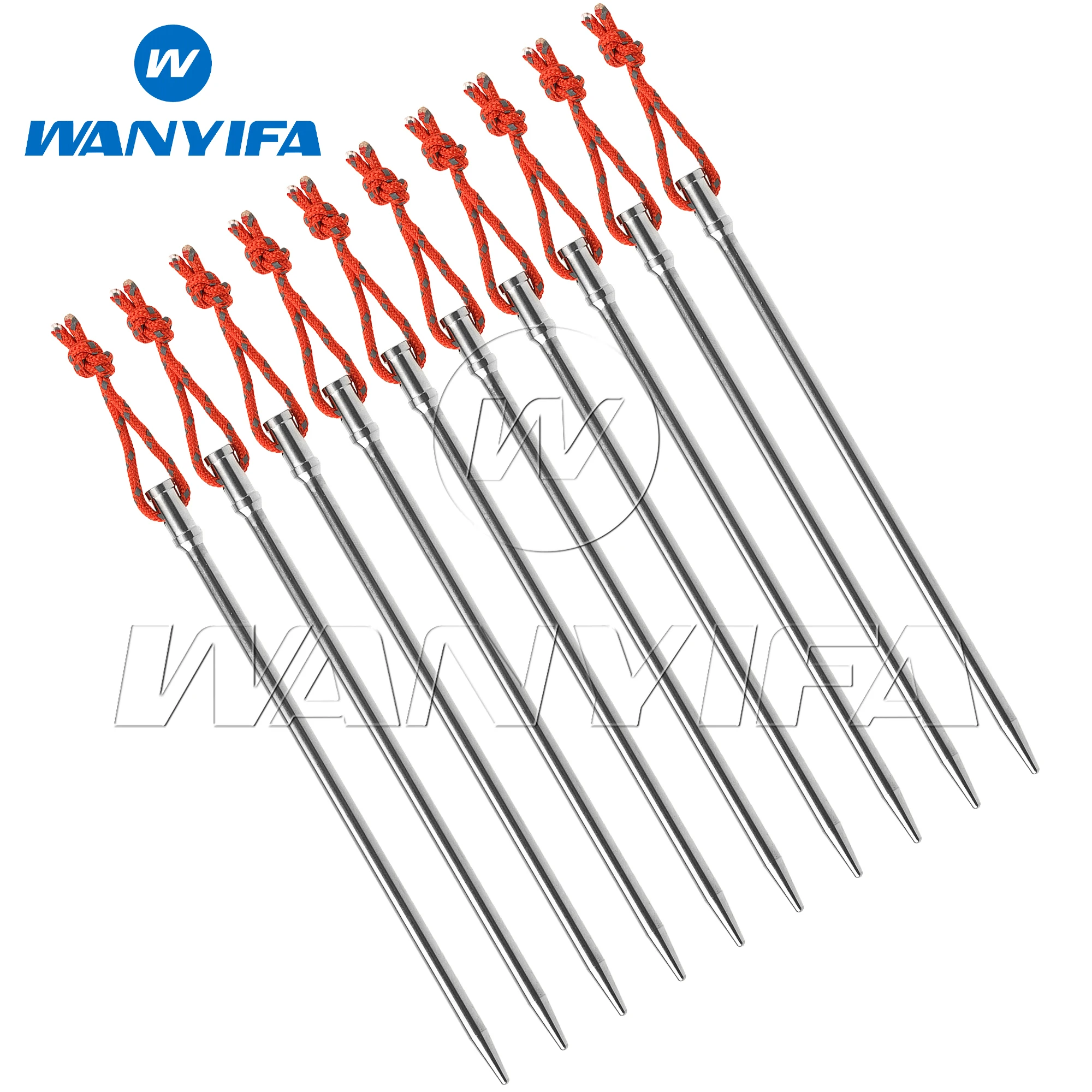 

Wanyifa 6/10pcs Titanium Tent Pegs 165mm Camping Tent Stakes Nails for Outdoor Trip Hiking Gardening Tent Equipments