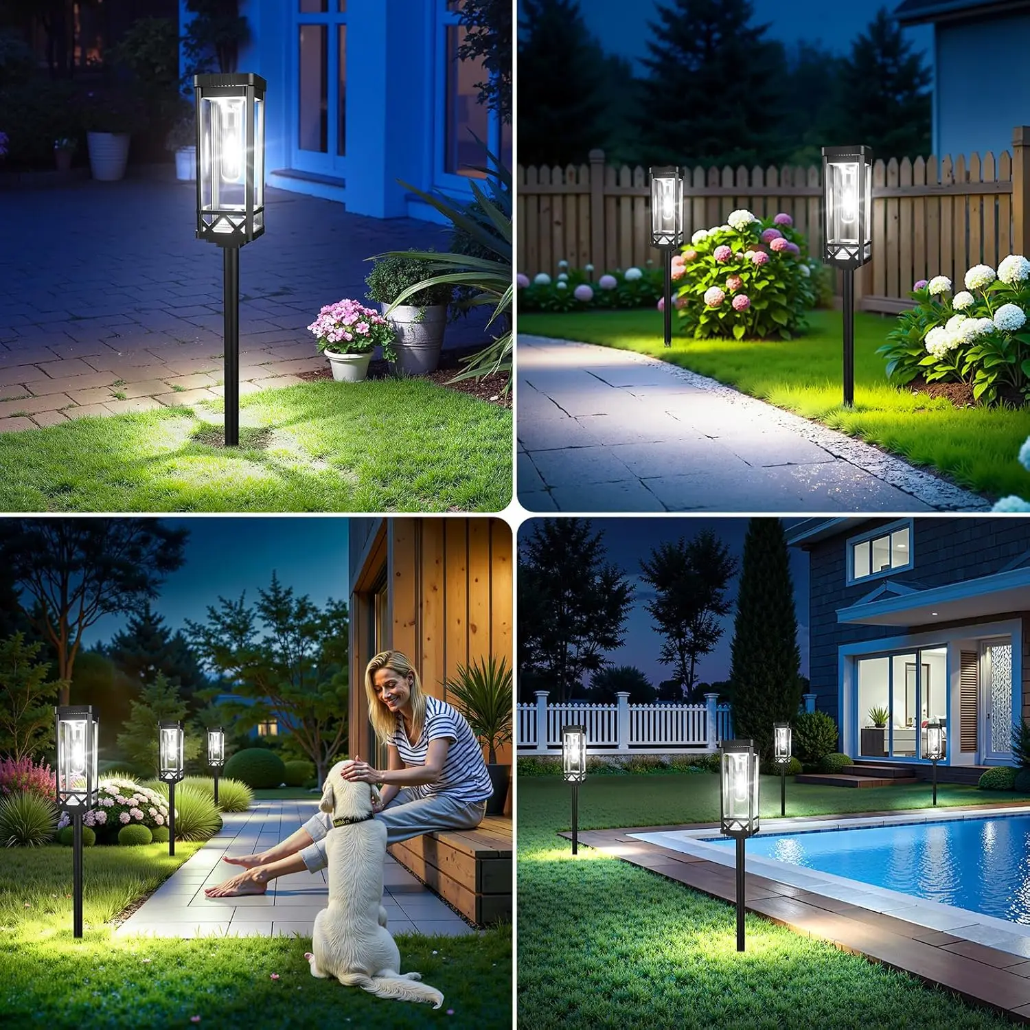 8 Pack Upgraded Brighter Solar Garden Lights Solar Powered, Up to 15 Hours Outdoor Solar Lights for Yard Landscape Walkway Driveway Sidewalk (Warm White)