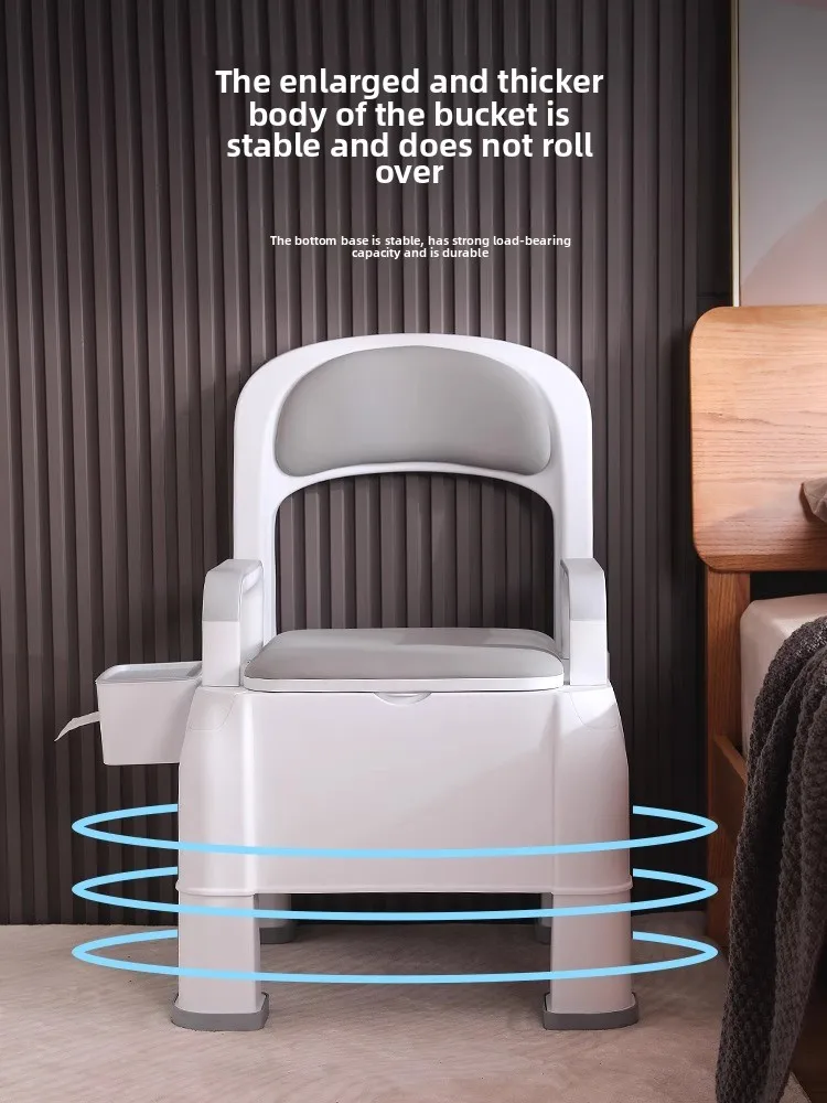 Portable Toilet Chair for Elderly - Sturdy Commode Stool for Adults & Pregnant Women
