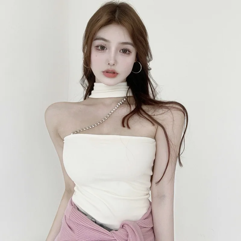 Female Tube Tops Slim Fashion Sleeveless Tops Suspenders Halter Vest