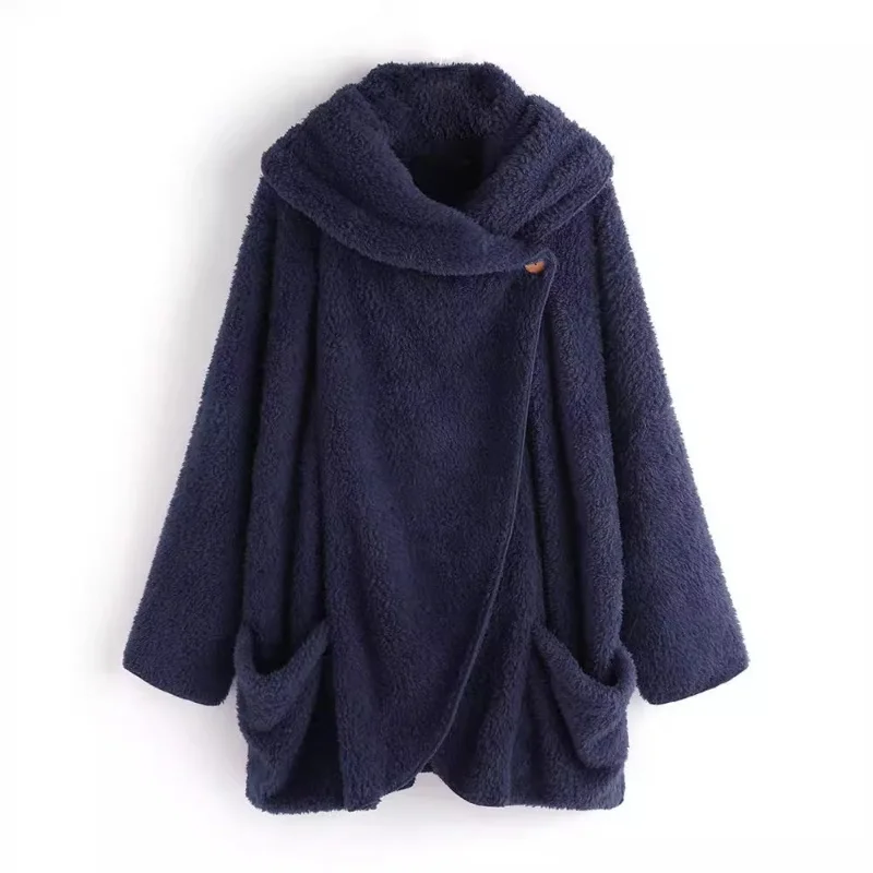 Cappotto da donna di vendita calda autunno inverno cappotto con colletto rovesciato donna giacca oversize calda orsacchiotto giacca da donna in peluche giacca Cardigan