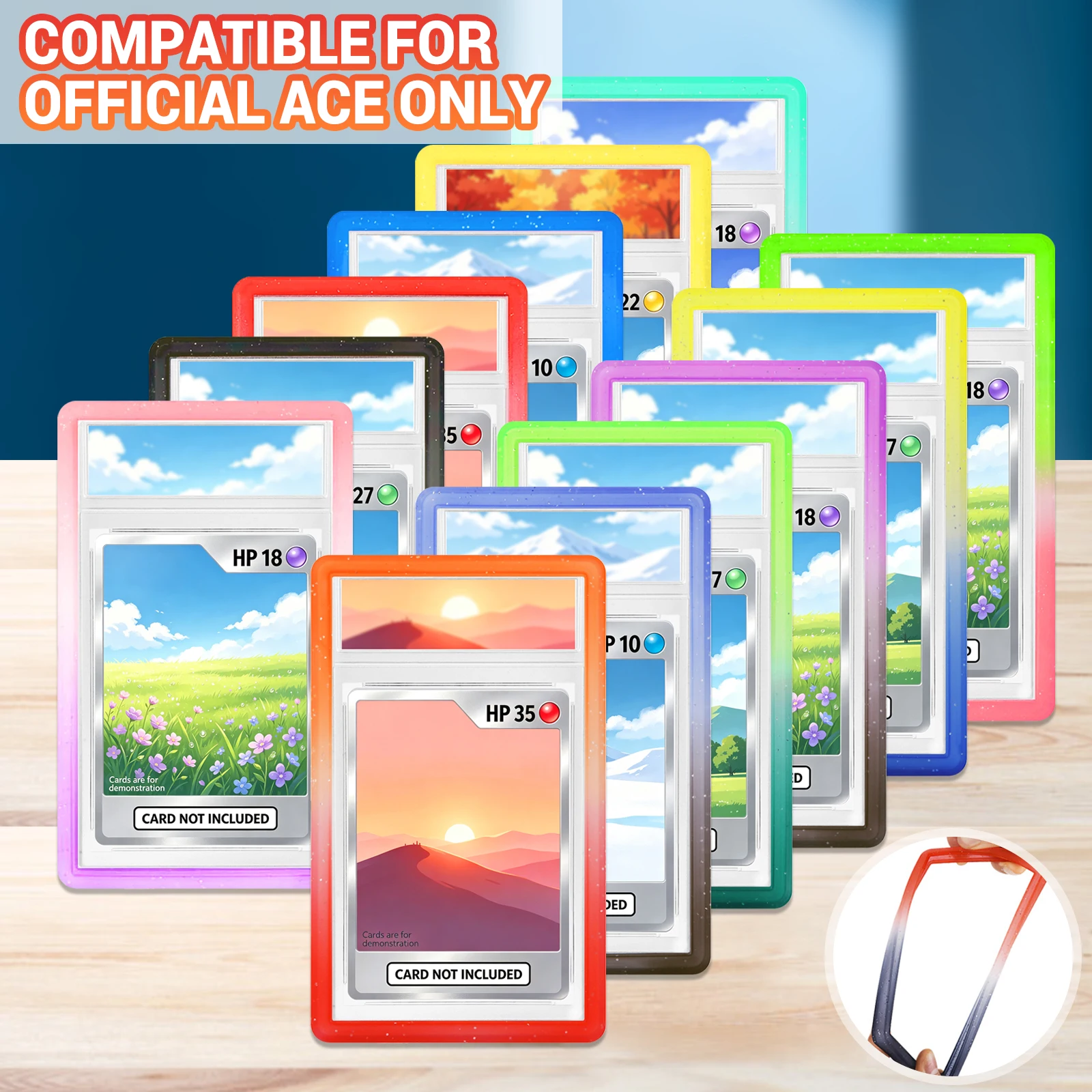 12x Gradient Silicone Bumper Case Guard Protector Display Sleeves Skin TPU  for ACE Graded Card Slab Sports Game Storage Holder