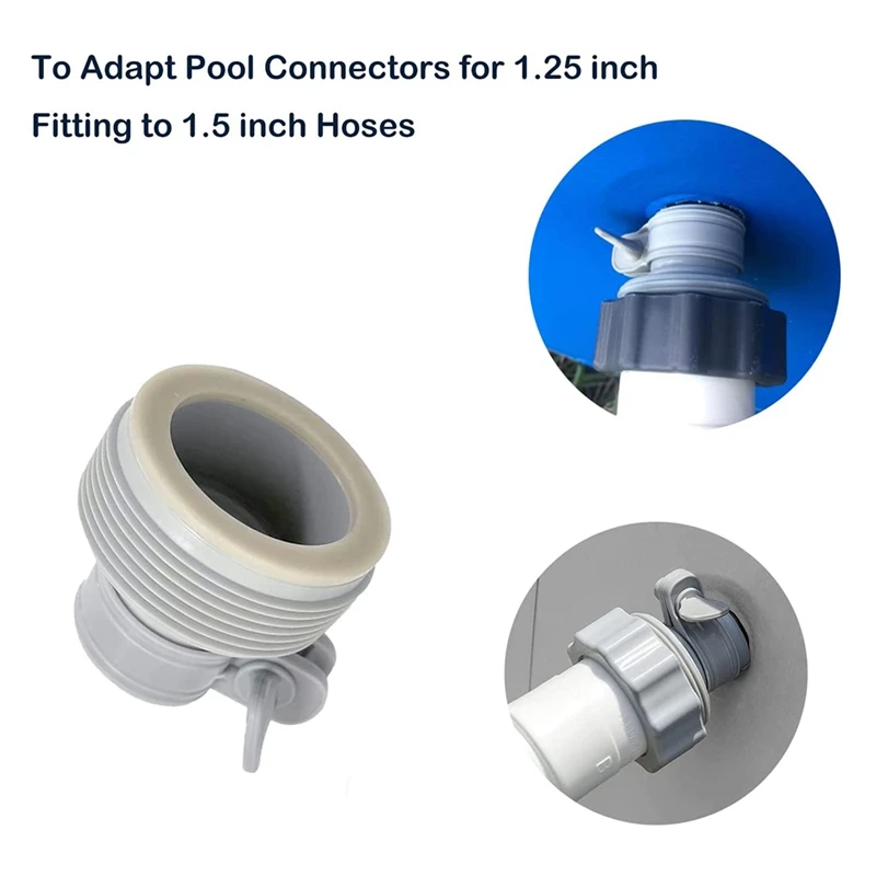 1.25Inch To 1.5Inch Type B Hose Adapters Hose Conversion Kit Adapter B For Intex Pool Filter Pumps&Saltwater System