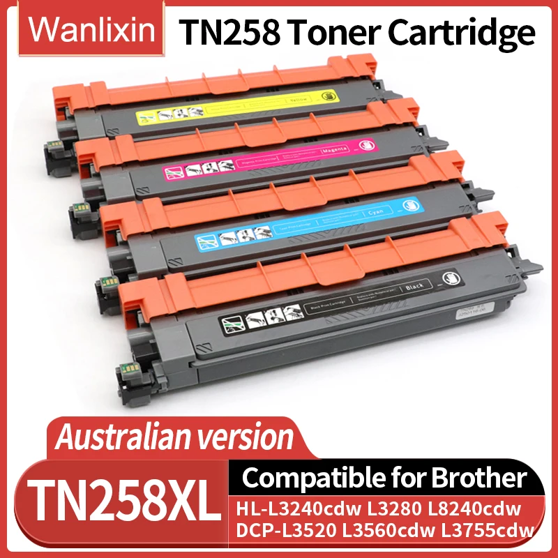 AU TN258 TN259 Toner Cartridge Compatible for Brother HL-L3240cdw L3280cdw L8240cdw DCP-L3520cdw L3560cdw MFC-L3755 L3760 L8390