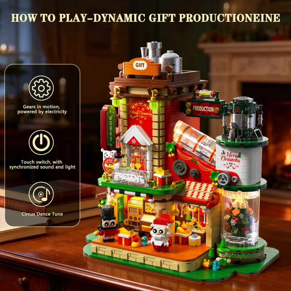 

KAVOWORLD Christmas Gift Factory Building Blocks Set 2782pcs DIY Workshop Construction Bricks Gift Assembly Toy for Family Party