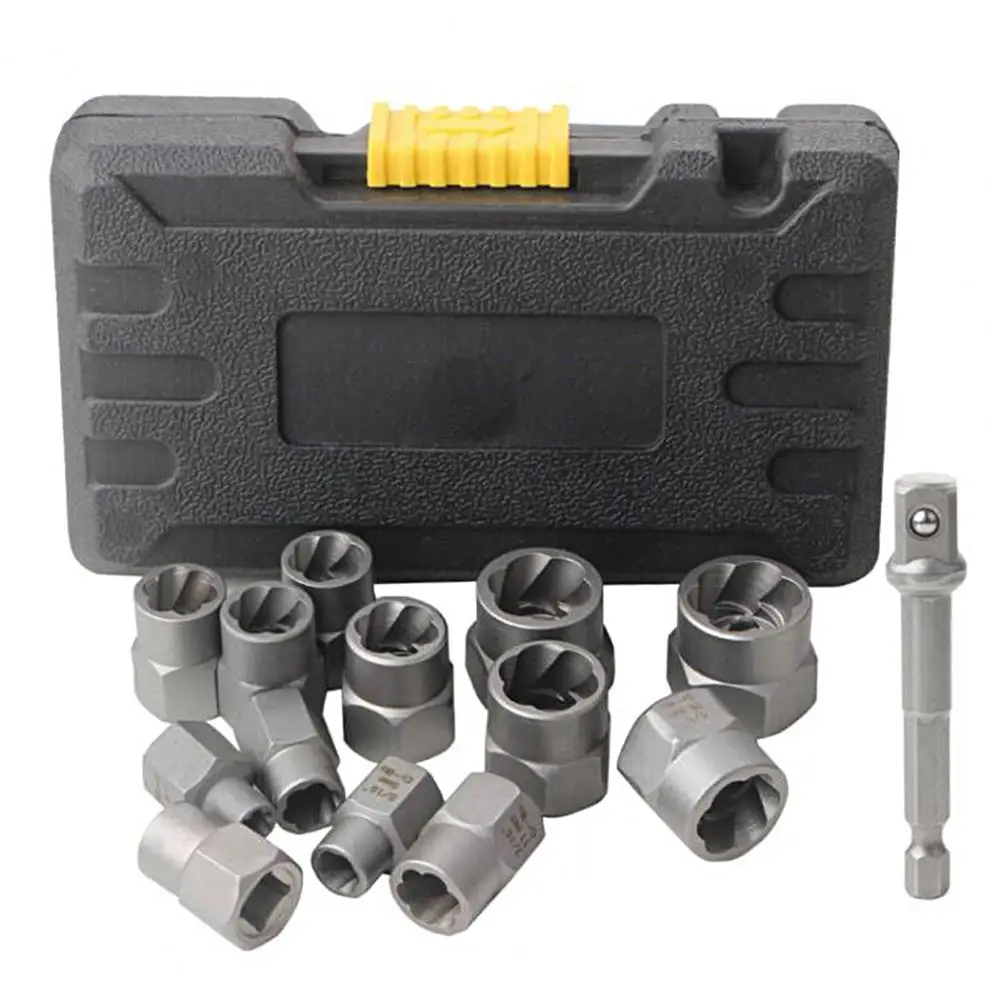 14Pcs Nut Removal Tools High Hardness Damaged Bolt Nut Screw Extractor Kit for Workshop