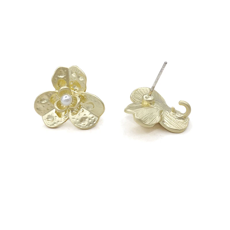 New 15*16mm 6pcs High Quality Zinc Alloy Flowers Inlay Bead Earring Base Connectors Linkers for DIY Earring Jewelry Accessories