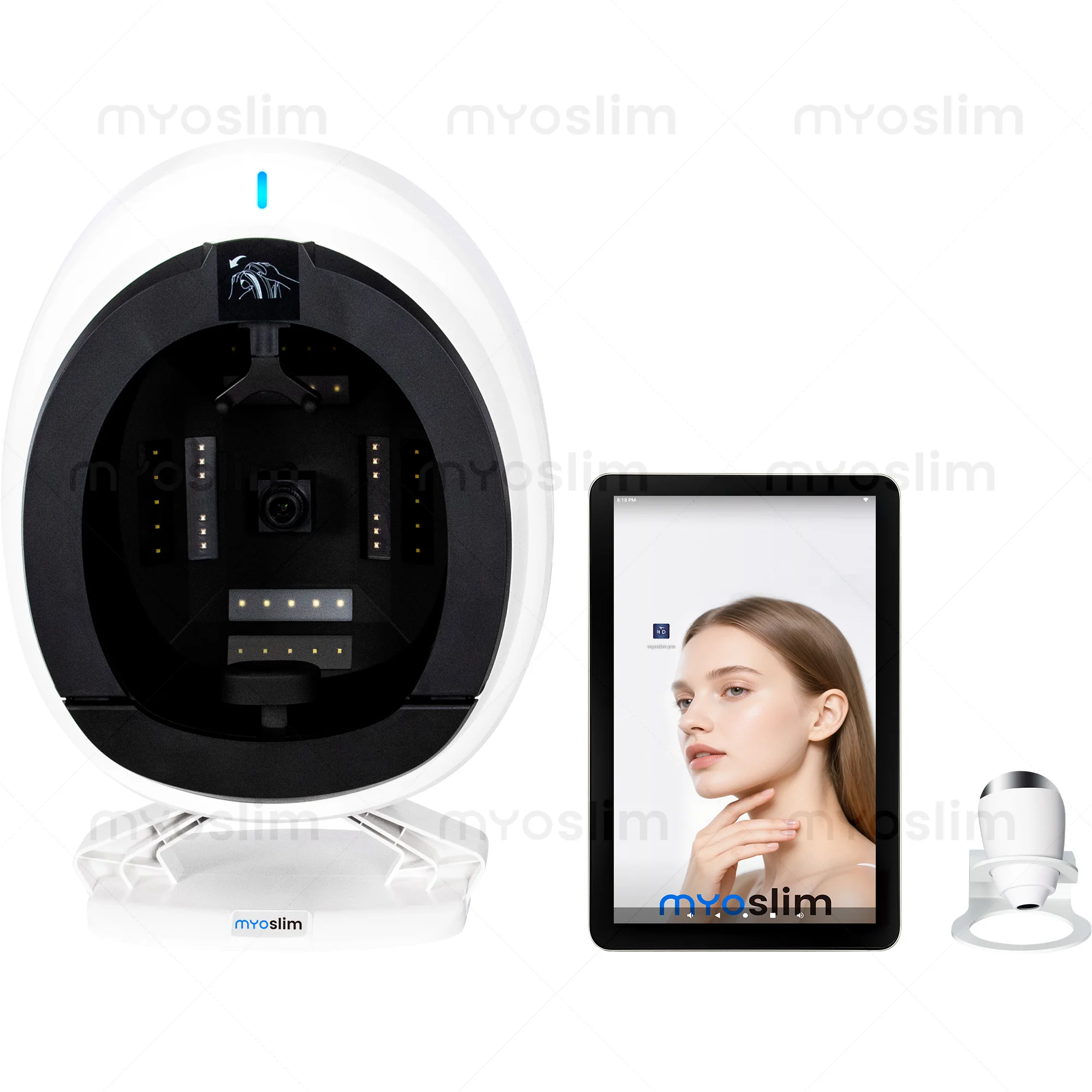 Afbeelding: AISIA Q1pro Multispectrale AI Huidanalysator 3 Camera's UV RGB 8 Spectra 3D Dermale Gezichtsdiagnose Professionele Salon Huidtester