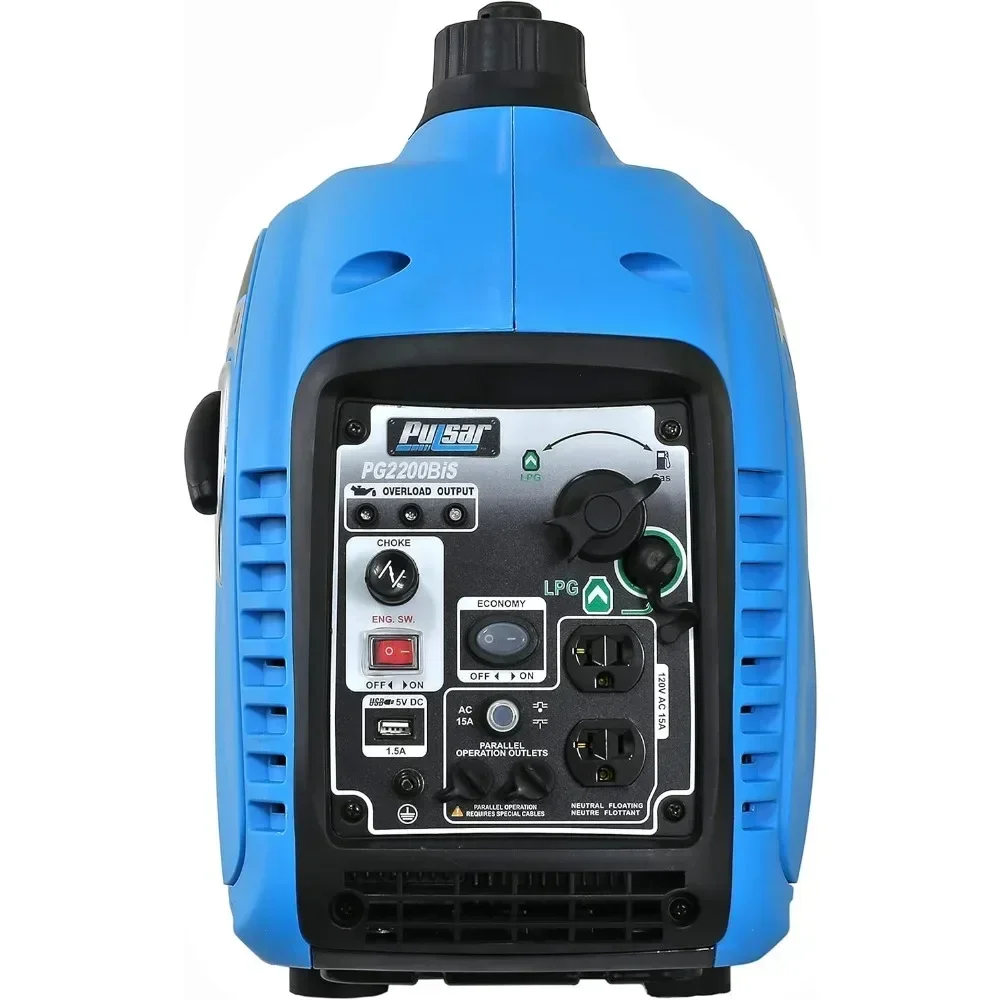 2,200W Portable Dual Fuel Quiet Inverter Generator with USB Outlet & Parallel Capability, CARB Compliant, PG2200BiS