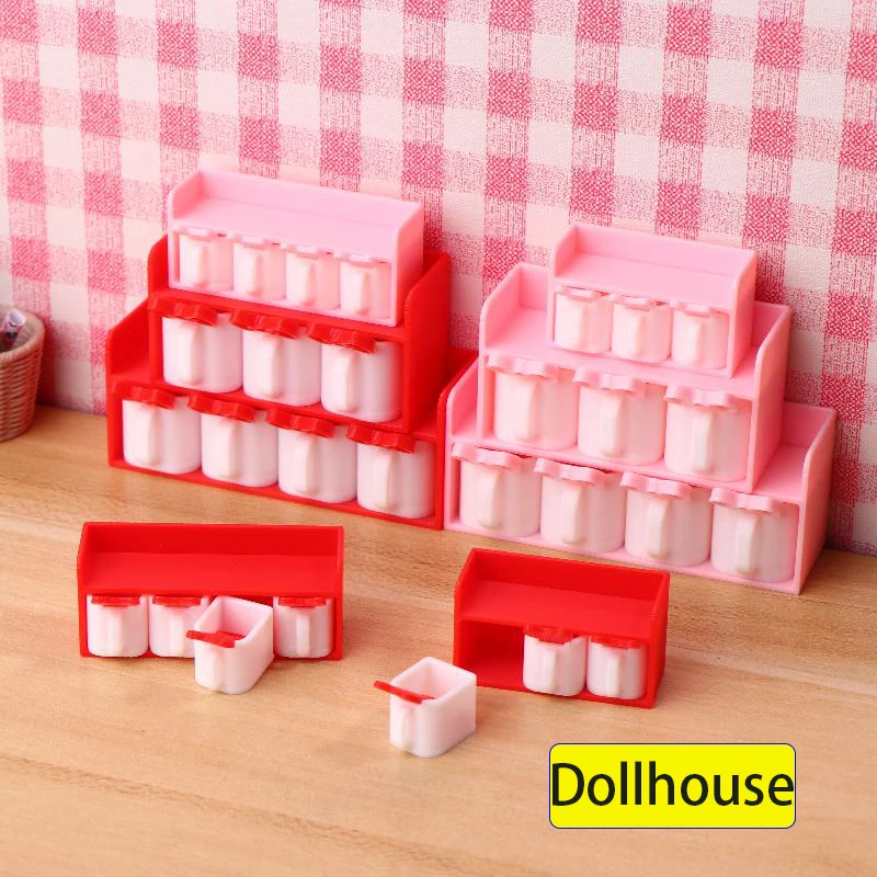 Mini pot d'assaisonnement de dessin animé pour maison de poupée, modèle de maison de poupée, décoration de cuisine, accessoires de scène, jouets de simulation, 1/12