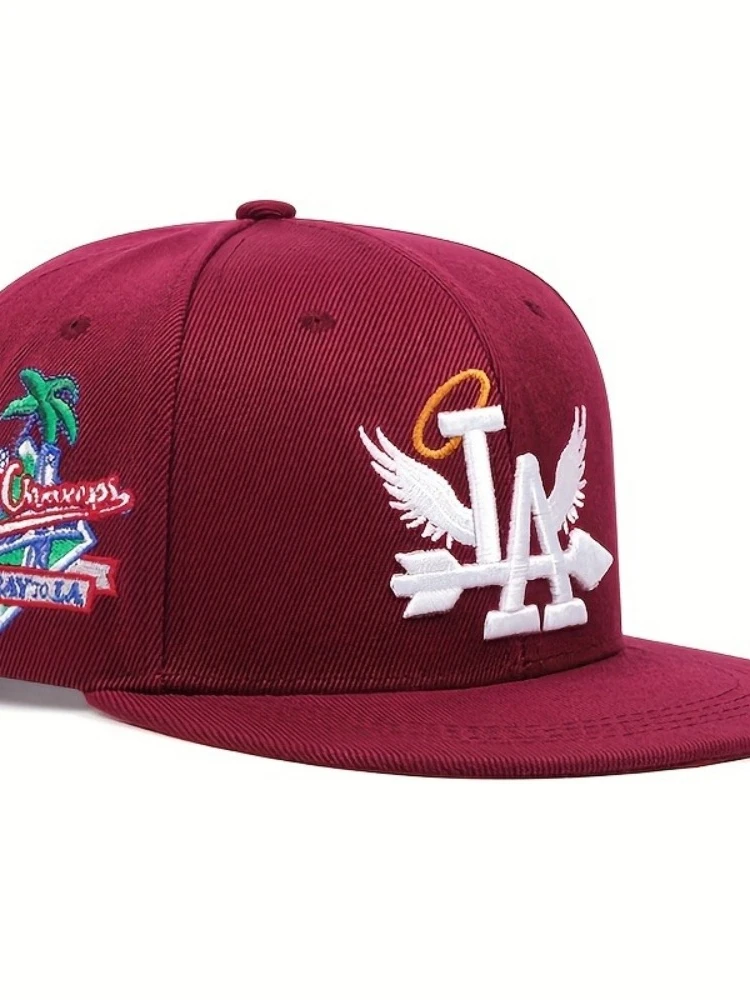 2024 New Letter Wing Pattern Side Coconut Tree Embroidery Fashion High Quality Snapback Men's Versatile Casual Baseball Hat
