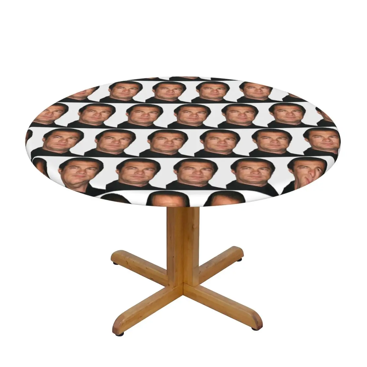 Steven Seagal Waterproof Round Tablecloth Oilproof Table Cloth for Kitchen Events Dining Table Cover