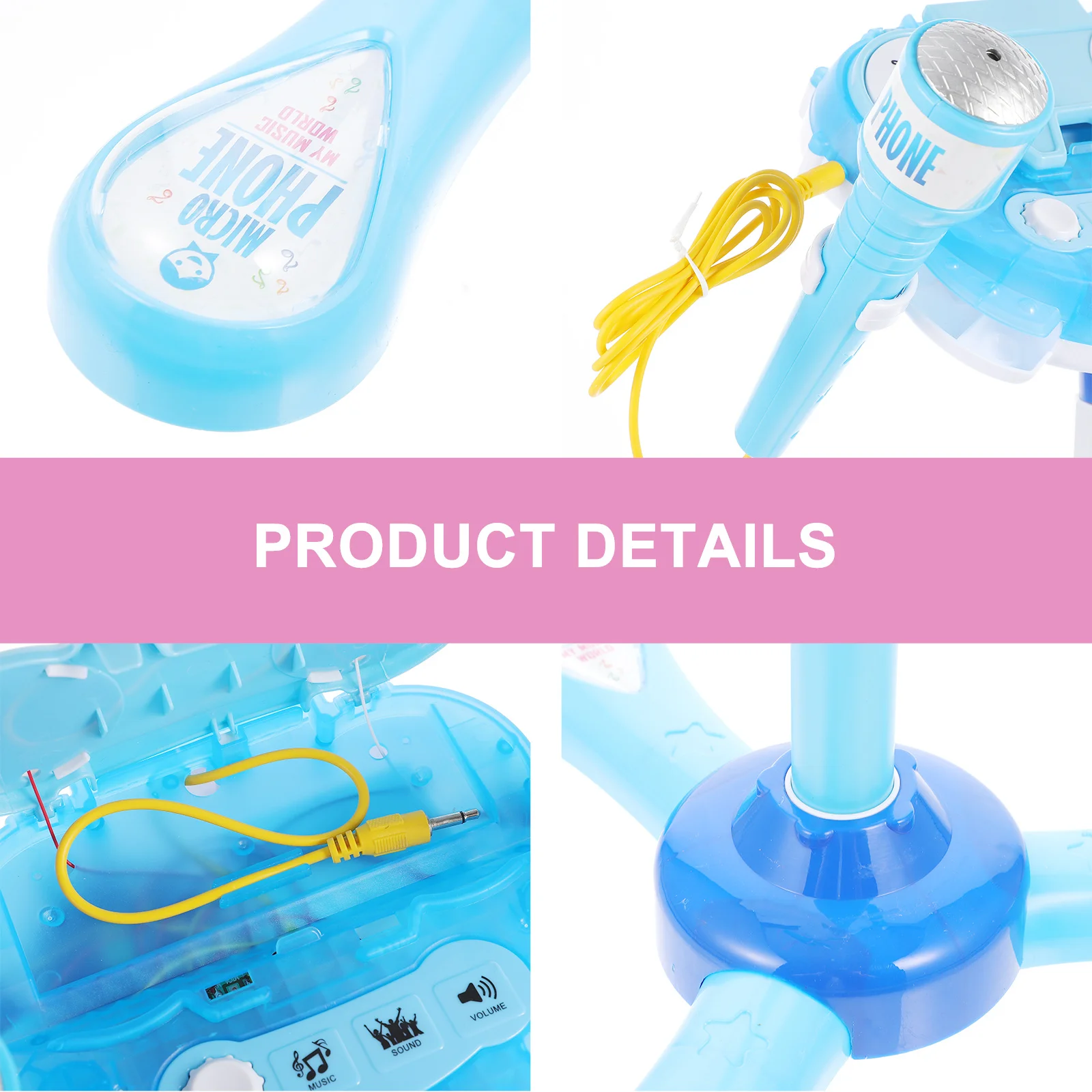 幼児教育用カラオケマシン、サイズ調整可能、カラフルなシミュレーションマイク、子供用音楽玩具