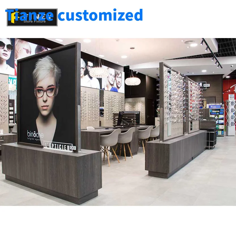 (Customized) Guangzhou professional design optic shop display stand furniture eyeglass shop interior sunglass display