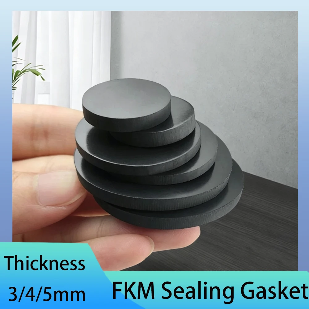 10/20Pcs Dia 10-150mm FKM Sealing Gasket Thickness 3/4/5mm Mechanical Parts Pipeline Joint Circular Gasket Corrosion-Resistant