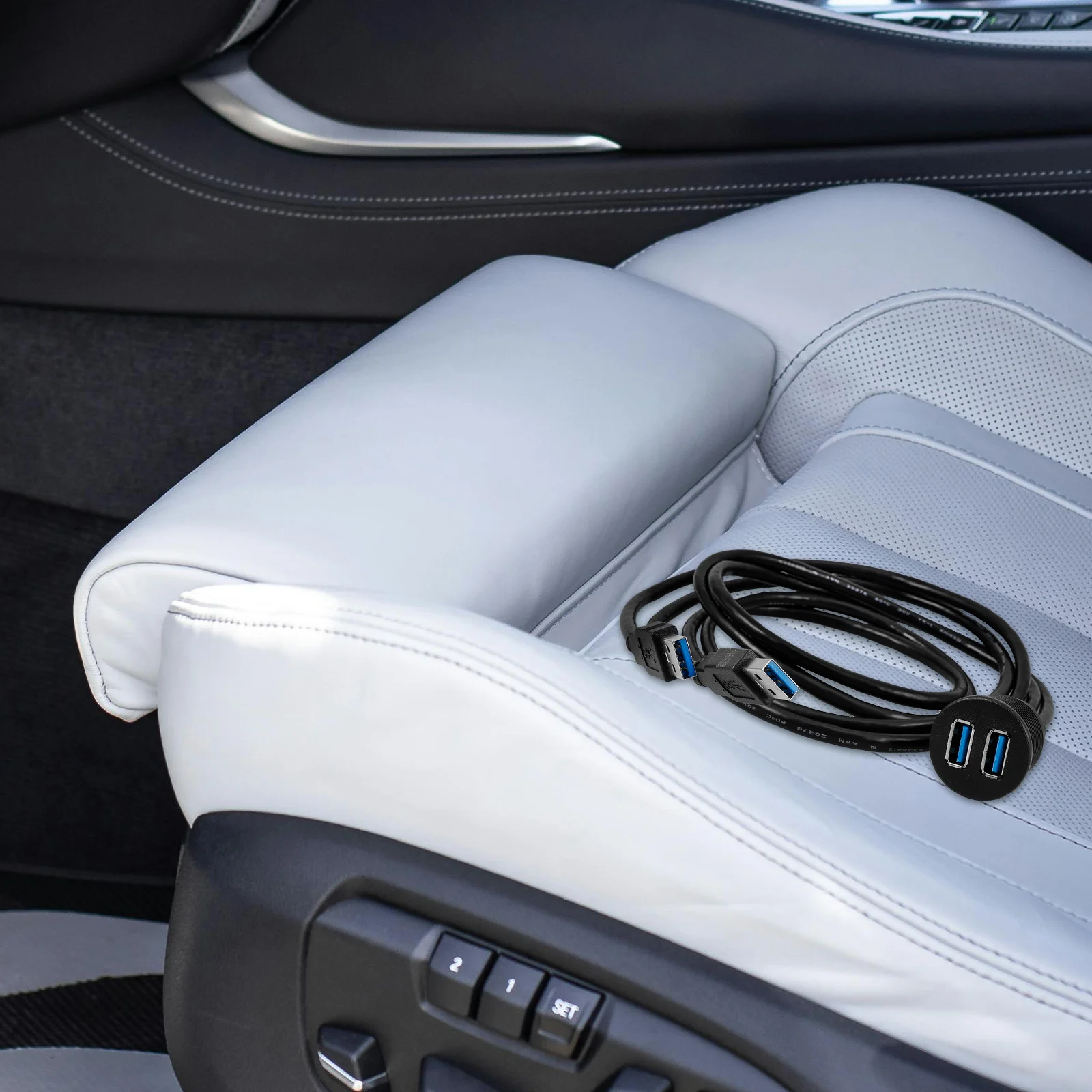 

Dual USB 3.0 Panel Mount Cable Male to Female Auto Mount Extension Cable for Car Truck Boat High Speed USB Port Panel Extender