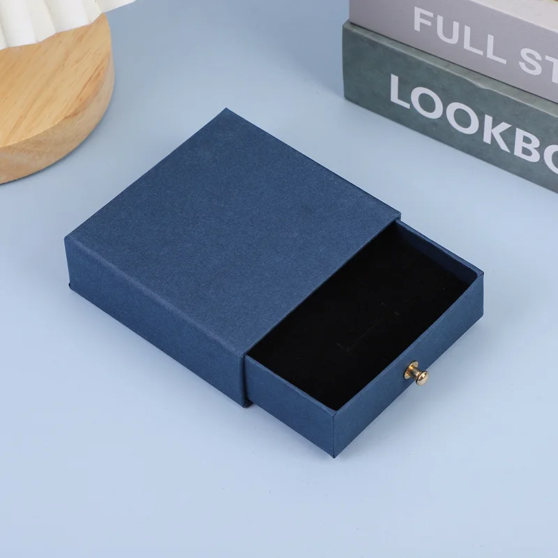 10pcs Fashion Metal Drawer Paper Boxes Organizers Storage Necklace Bracelet Rectangle High Quality Jewelry Packing Carton Case