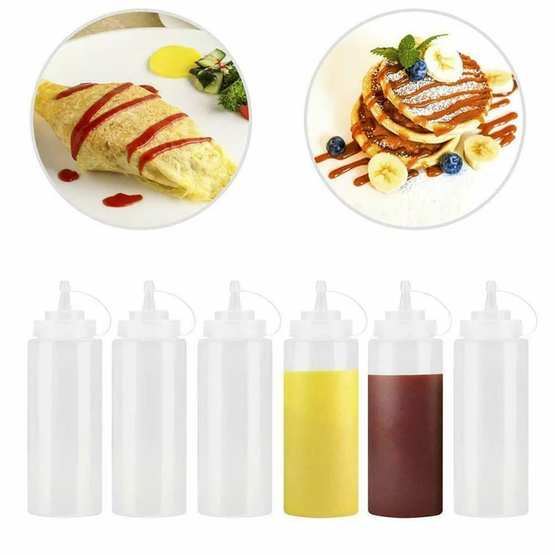 1pc Ketchup Squeeze Bottles 240ML Squeezy Sauce Bottle Mayo Oil Dispenser Bottles with Lidded For Easily Accessible Sauce