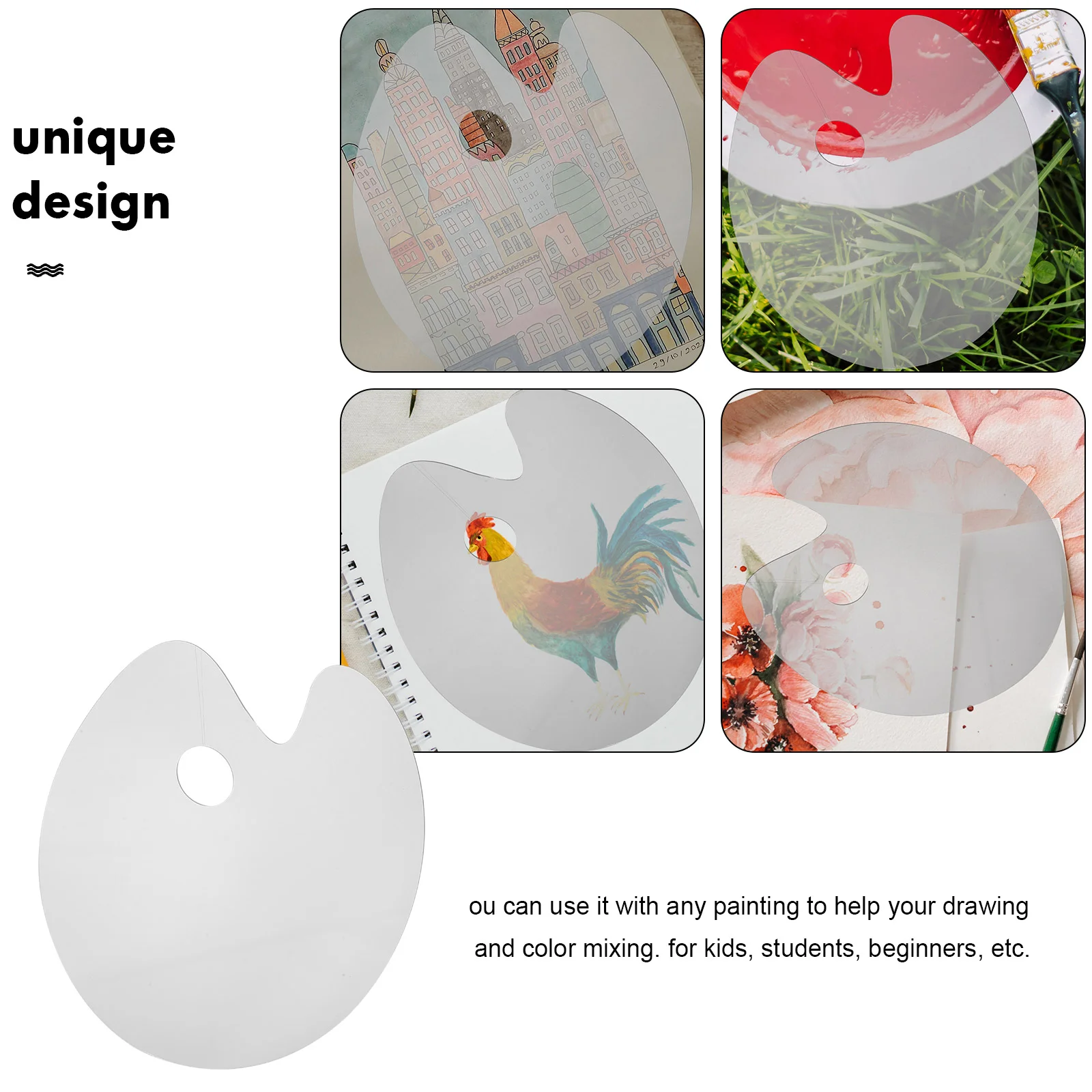 Acrylic Pigment Tray Painting Spray Oval Shape Palette Color Watercolor Palettes Drawing Transparent Mixing