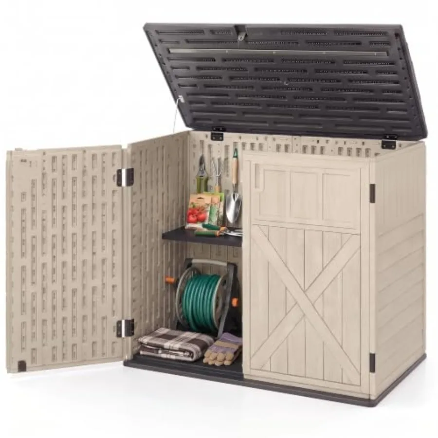 20 Cu.Ft Resin Storage Cabinet for Outdoor Patio Use, Gray, Weather-Resistant and Lockable with 3 Doors