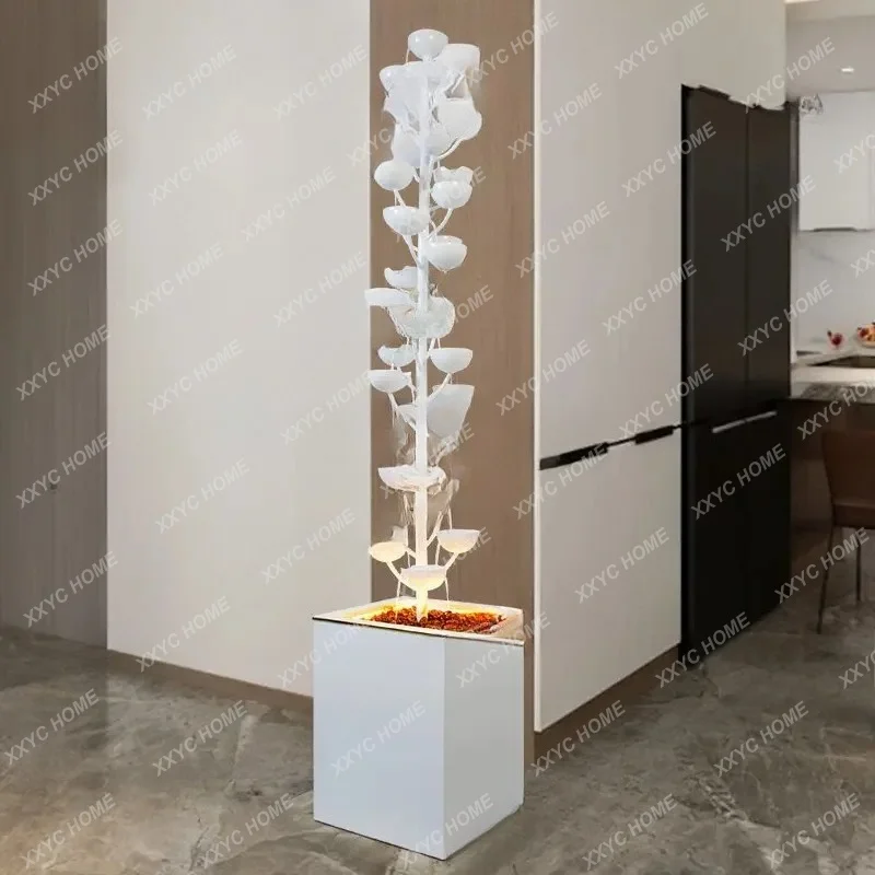 Entrance floor-to-ceiling flowing water ornament indoor fountain TV cabinet next to water feature modern home decoration