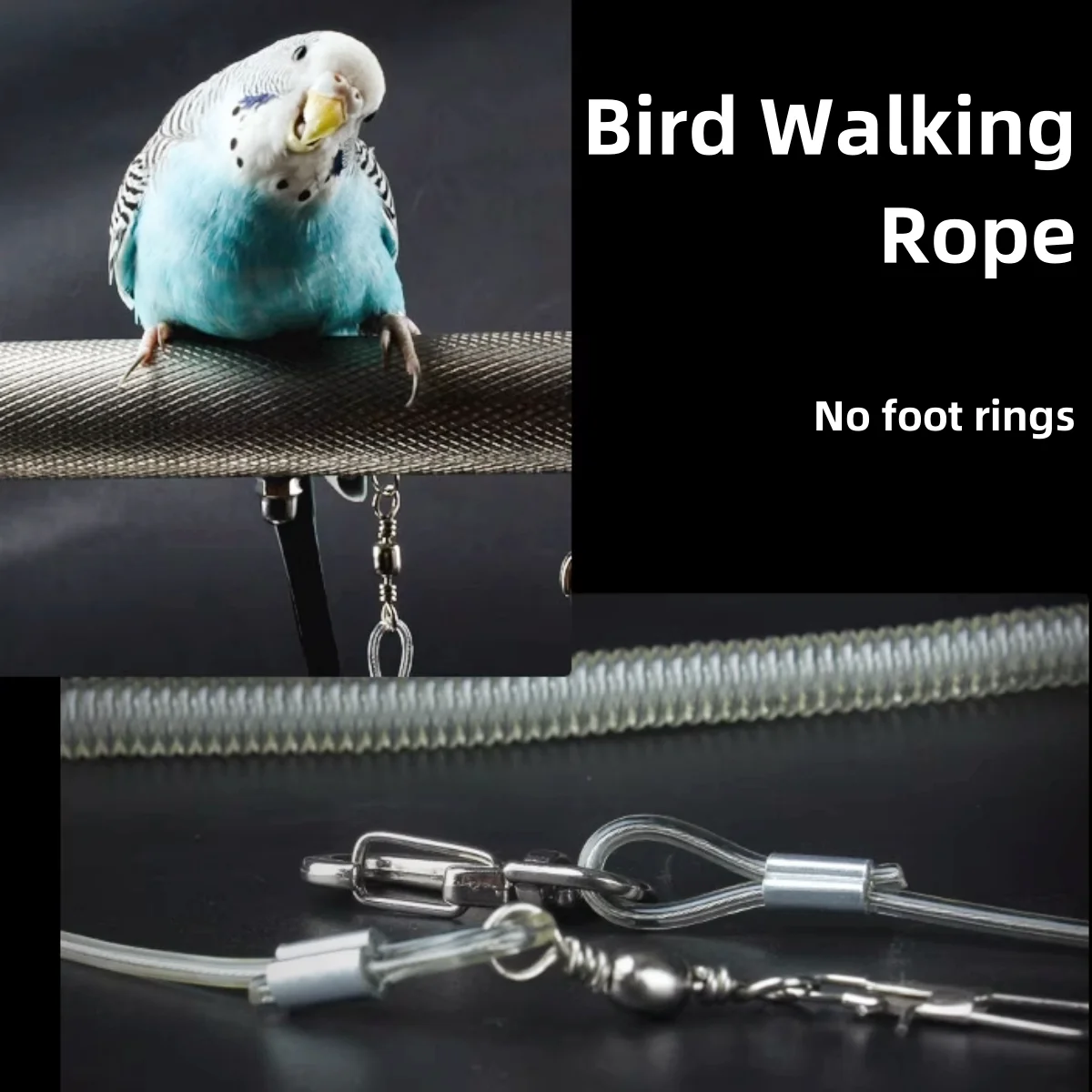 3/5/10/15/20m Parrot Bird Flying Training Leash Ultra-light Flexible Rope Anti-bite Outdoor Macaw Cockatiel Training Tools 1 Pc