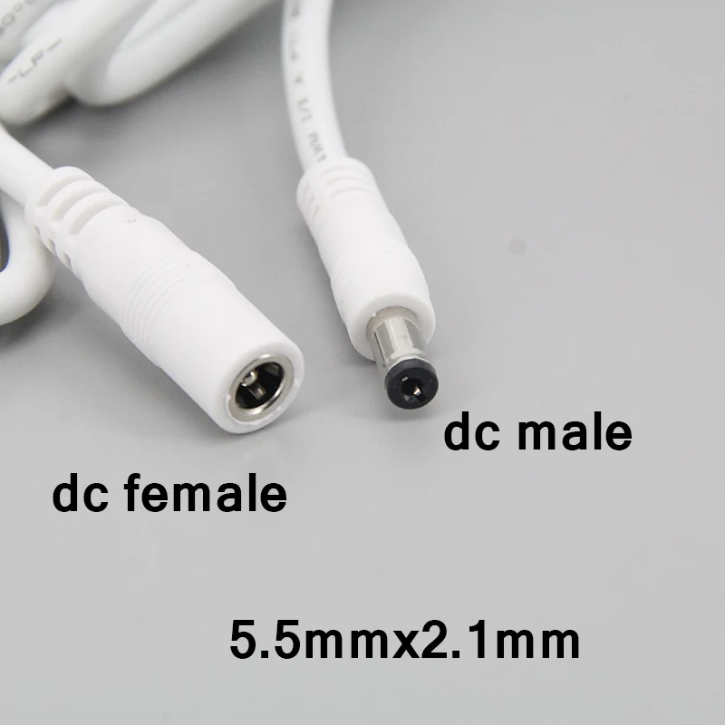 18awg 7A DC Male DC Female Power Supply extension Cable 5.5mmx2.1mm Connector Current 0.2m 1m Copper Wire For LED Strip light u