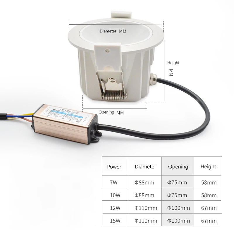 Focos Led impermeables empotrables para baño, foco antideslumbrante redondo de 110V y 220V, antiniebla para el baño del hogar, Toile