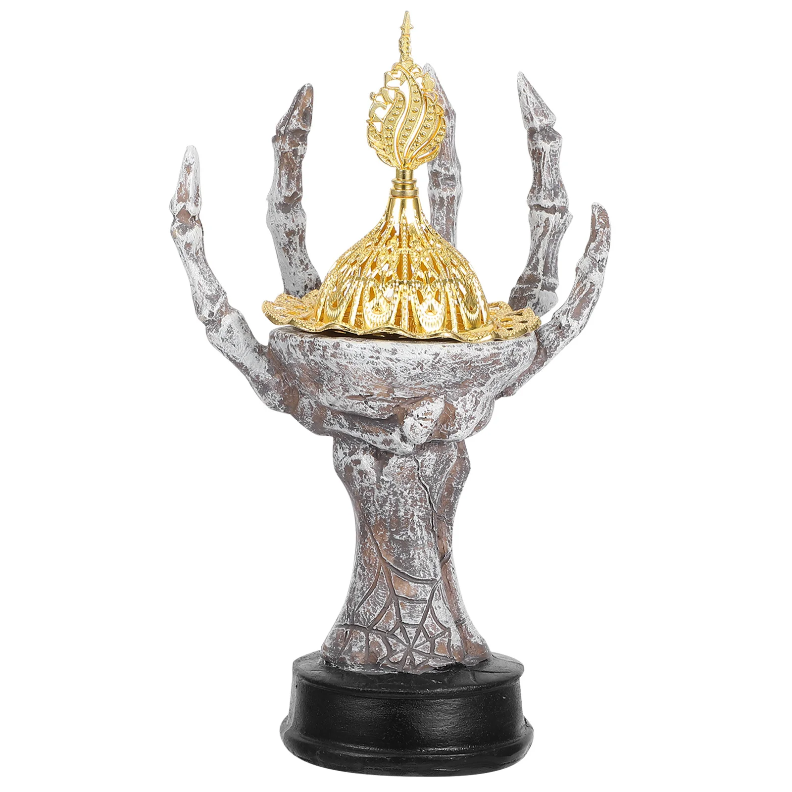

Ghost Claw Resin Censer Incense Burner Lid Scary Halloween Aromatherapy Decoration Home Office Yoga Room Incense Burner Bowl