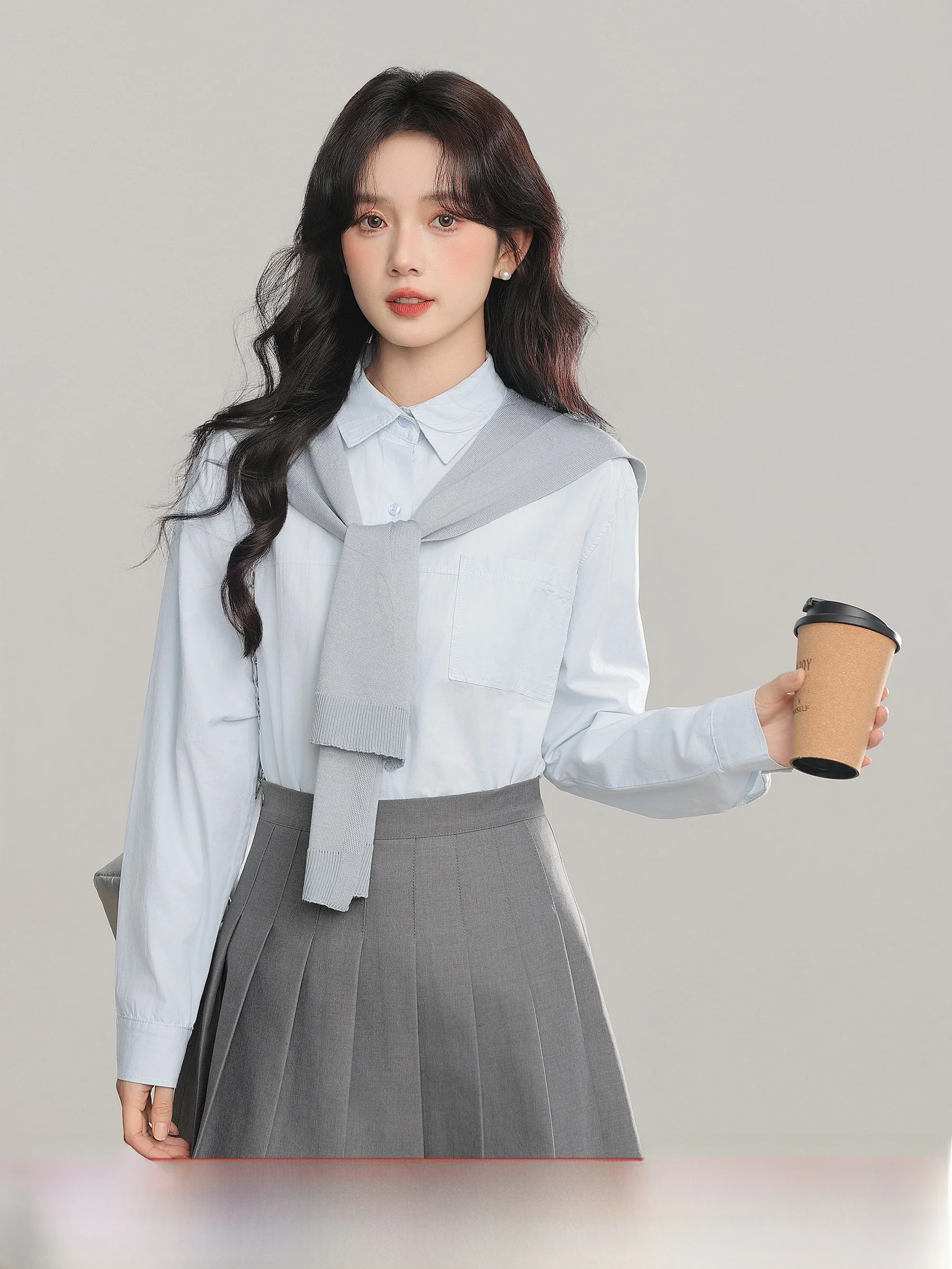 

Юбка плиссе с высокой талией Lingjiu, женская, весенняя, А-силуэт, в стиле школьной формы JK, из полиэфирной ткани с эффектом шифона