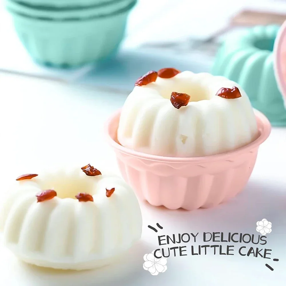 12PCS/Set Mini Cup Cake Pan Non Stick Silicone Cupcake Liners Pumpkin Shape Mold Donuts Cornbread Jellies Dessert Baking Tray
